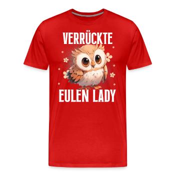 Crazy Owls Lady - T-shirt bio Premium Homme - rouge - Devant - Damien (186cm)
