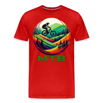 MTB-Fahrrad - Männer Premium Bio T-Shirt - Rot - Vorne - Damien (186cm)