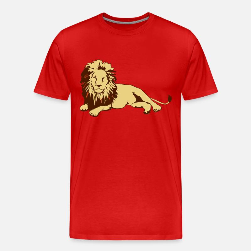 Löwe (liegend) - Männer Premium Bio T-Shirt - Rot