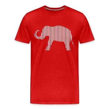 014 - Elefant Streifen - Männer Premium Bio T-Shirt - Rot - Vorne - Damien (186cm)