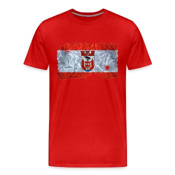 Spandau Fahne / Flagge vintage used look - Männer Premium Bio T-Shirt - Rot - Vorne - Damien (186cm)