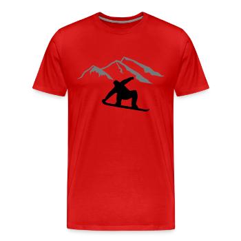 Snowboard - T-shirt bio Premium Homme - rouge - Devant - Damien (186cm)