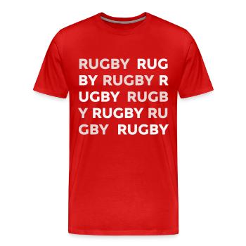 RUGBY - Men's Premium Organic T-Shirt - red - Front - Damien (186cm)