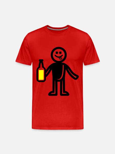 Beer Drinking Silhouette - Men's Premium Organic T-Shirt - red