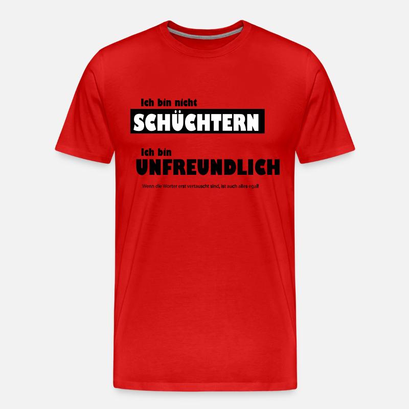 Unfreundlich oder schüchtern - Männer Premium Bio T-Shirt - Rot