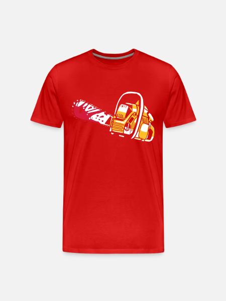 Chainsaw Partnershirt - Papa - Men's Premium Organic T-Shirt - red