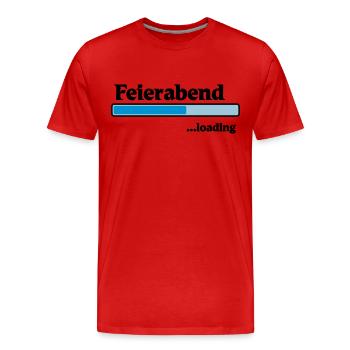 Feierabend loading - Männer Premium Bio T-Shirt - Rot - Vorne - Damien (186cm)