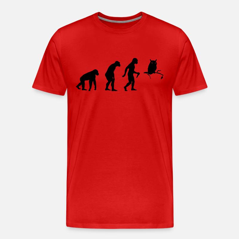 Owl Evolution - Männer Premium Bio T-Shirt - Rot