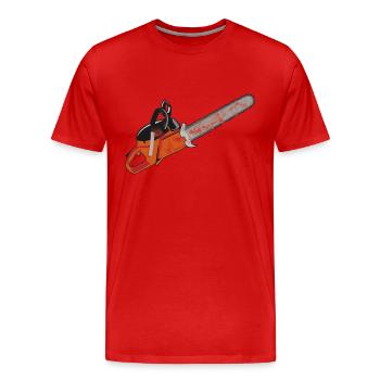 tronçonneuse / scie à chaine - T-shirt bio Premium Homme - rouge - Devant - Damien (186cm)