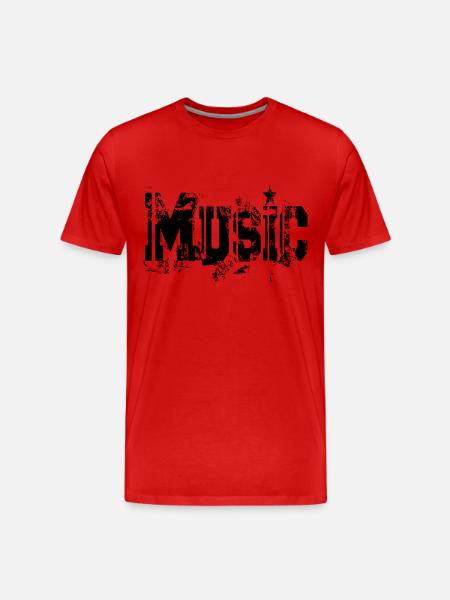 music - Männer Premium Bio T-Shirt - Rot
