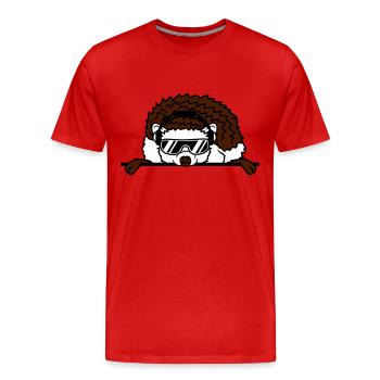 schleife frau weiblich mädchen girl pink winken ba - Männer Premium Bio T-Shirt - Rot - Vorne - Damien (186cm)