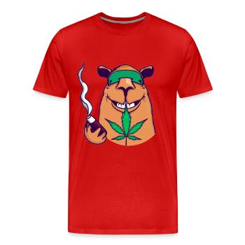 Capybara - T-shirt bio Premium Homme - rouge - Devant - Damien (186cm)