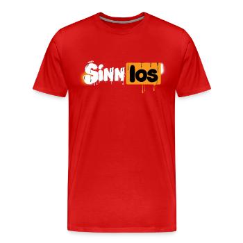 Sinnlos Statement Lettering - Männer Premium Bio T-Shirt - Rot - Vorne - Damien (186cm)