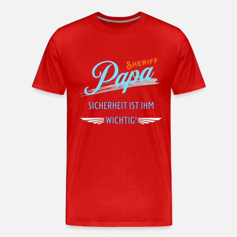 Papa Sheriff Vater Ehemann Papi - Männer Premium Bio T-Shirt - undefined