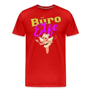 Büro Elfe Kollegin Arbeit im Büro - Männer Premium Bio T-Shirt - Rot - Vorne - Damien (186cm)