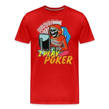Online Poker Poker Design for Poker Friends - Men's Premium Organic T-Shirt - red - Front - Damien (186cm)
