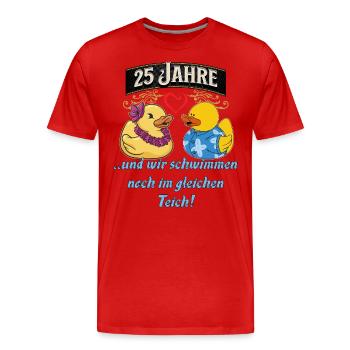 25 Jahrestag Geschenk Silberhochzeit 25 Jahrestag - Männer Premium Bio T-Shirt - Rot - Vorne - Damien (186cm)