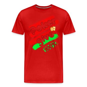 Poker Pokern give 100% Pokerplay Pokerspiel Game - Men's Premium Organic T-Shirt - red - Front - Damien (186cm)