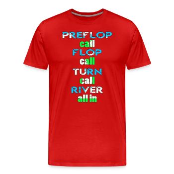 Poker Design call all in - Men's Premium Organic T-Shirt - red - Front - Damien (186cm)