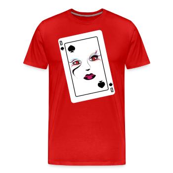 Conception du joueur De Poker Pik Dame - T-shirt bio Premium Homme - rouge - Devant - Damien (186cm)