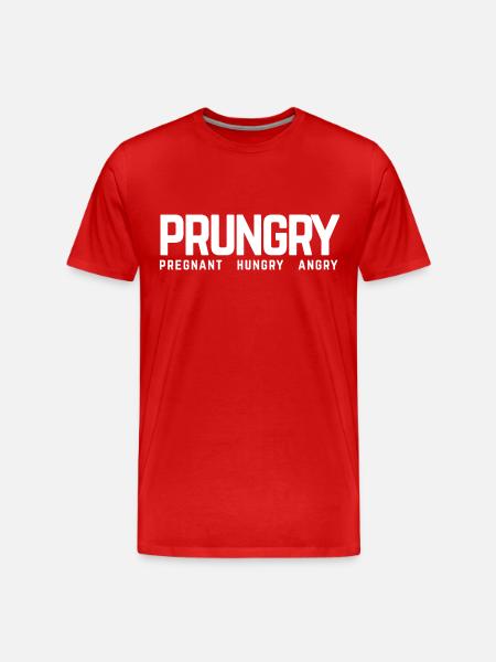 Prungry Gravid Hungry Angry Gravid Hungry - Herre Premium T-shirt økologisk - rød