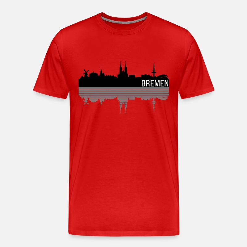 Bremen Skyline - Männer Premium Bio T-Shirt - Rot