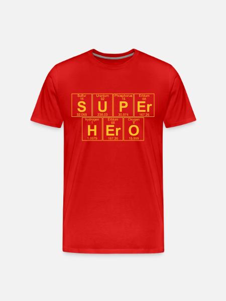 S-U-P-Er H-Er-O (super hero) - Full - Men's Premium Organic T-Shirt - red