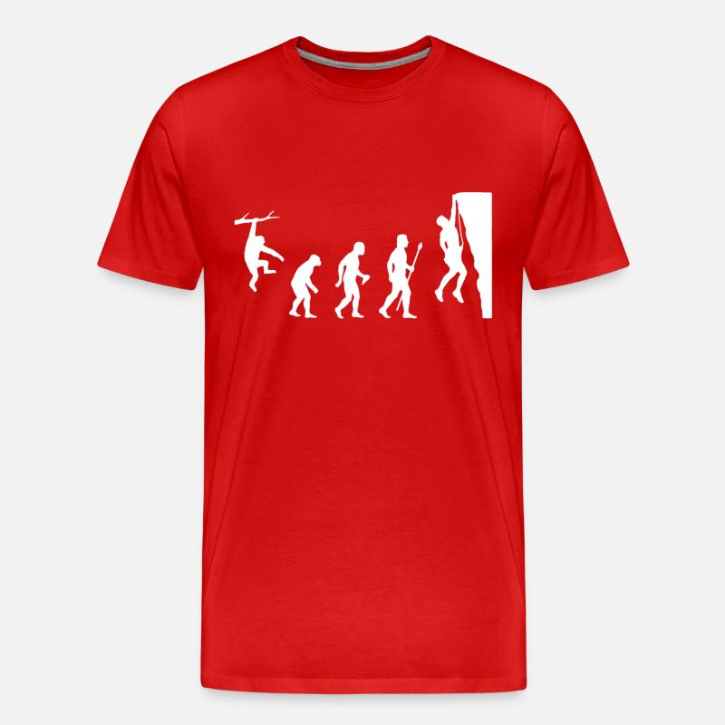Klettern Evolution Shirt - Männer Premium Bio T-Shirt - Rot