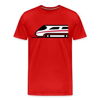 Express Train Logo - Men's Premium Organic T-Shirt - red - Front - Damien (186cm)