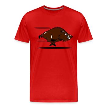 sanglier courant dangereux - T-shirt bio Premium Homme - rouge - Devant - Damien (186cm)