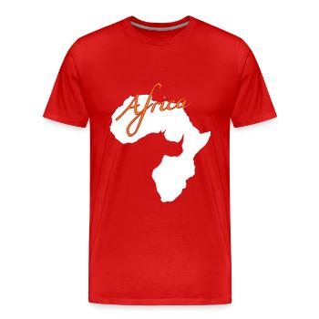 Africa Rhino - Männer Premium Bio T-Shirt - Rot - Vorne - Damien (186cm)