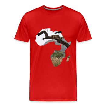 Afrika Madagaskar Serengeti Löwe - Männer Premium Bio T-Shirt - Rot - Vorne - Damien (186cm)