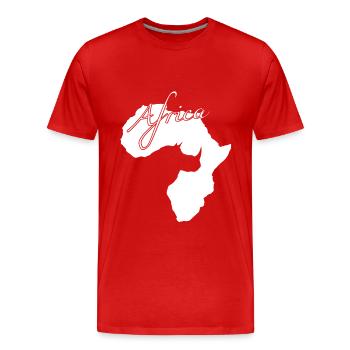 Rhino, Africa, Safari, Tansania, Afrika - Männer Premium Bio T-Shirt - Rot - Vorne - Damien (186cm)