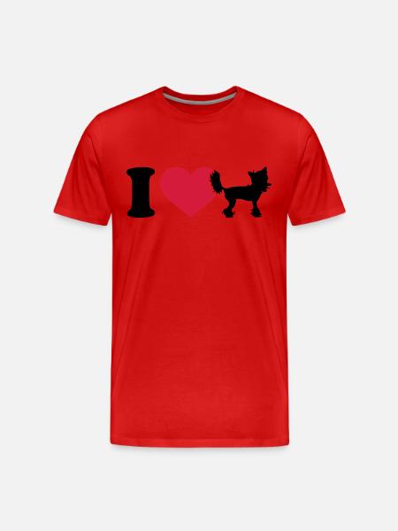 Chinesischer Schopfhund - Männer Premium Bio T-Shirt - Rot