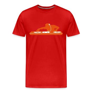 dj - Men's Premium Organic T-Shirt - red - Front - Damien (186cm)