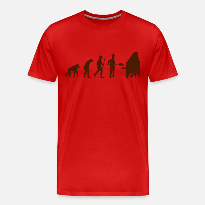 Pizzabäcker Evolution - Männer Premium Bio T-Shirt - Rot