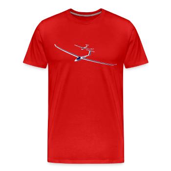 Segelflugzeuge Silhouette - Männer Premium Bio T-Shirt - Rot - Vorne - Damien (186cm)