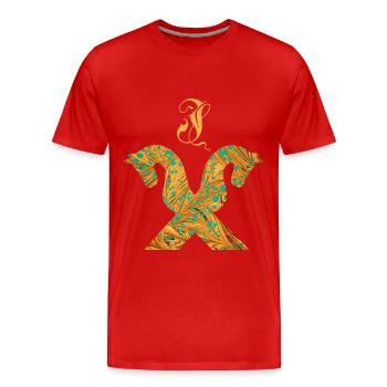 Pignon pour chevaux E 95 I - T-shirt bio Premium Homme - rouge - Devant - Damien (186cm)