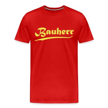 Bauherr - Männer Premium Bio T-Shirt - Rot - Vorne - Damien (186cm)
