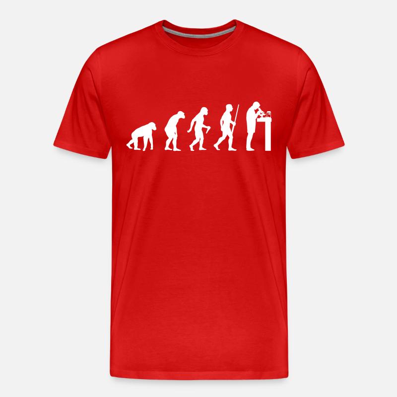 Biologe Evolution - Männer Premium Bio T-Shirt - Rot