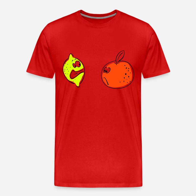 lemon orange - Men's Premium Organic T-Shirt - red