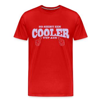 Cooler Typ - Männer Premium Bio T-Shirt - Rot - Vorne - Damien (186cm)