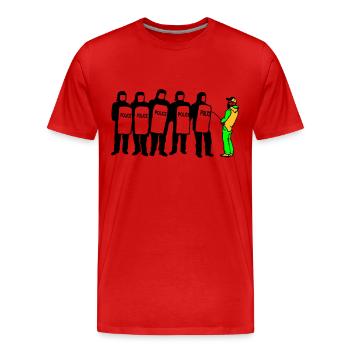 la police? - T-shirt bio Premium Homme - rouge - Devant - Damien (186cm)