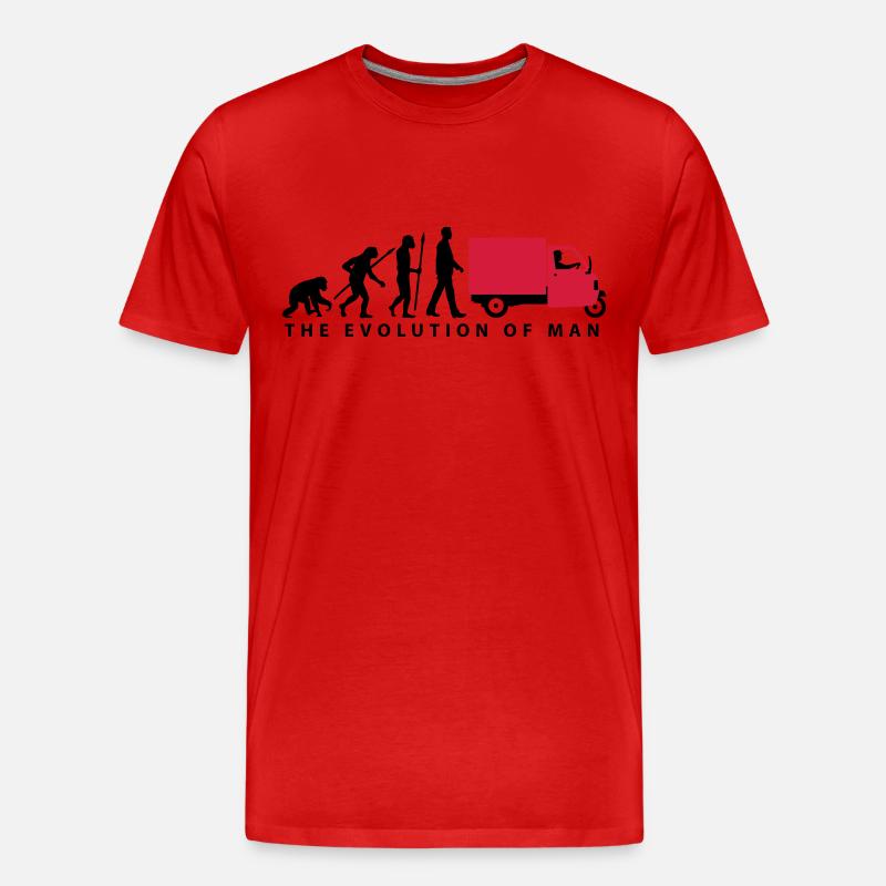 evolution_of_man_Piaggio Ape_092014_b_2c - Männer Premium Bio T-Shirt - Rot
