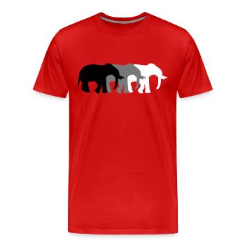 3 Elephants - Men's Premium Organic T-Shirt - red - Front - Damien (186cm)