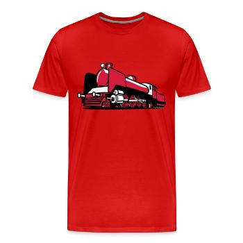 dampflok railroad tender - Men's Premium Organic T-Shirt - red - Front - Damien (186cm)