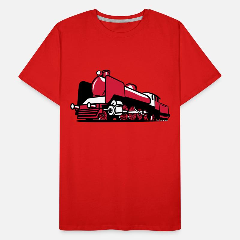 dampflok eisenbahn tender Männer Premium Bio T-Shirt