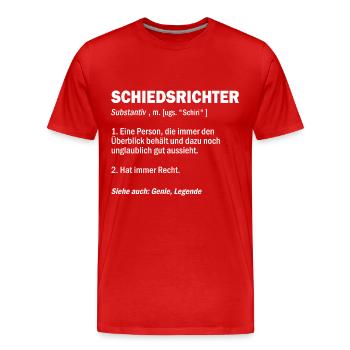 Schiedrichter Schiri Fußball Schiedsrichter - Männer Premium Bio T-Shirt - Rot - Vorne - Damien (186cm)