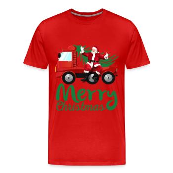 CAMION PAPA NOEL - T-shirt bio Premium Homme - rouge - Devant - Damien (186cm)
