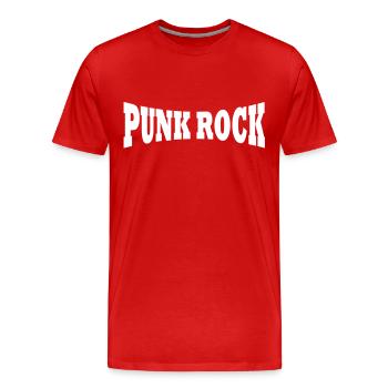 Punk rock logo - T-shirt bio Premium Homme - rouge - Devant - Damien (186cm)